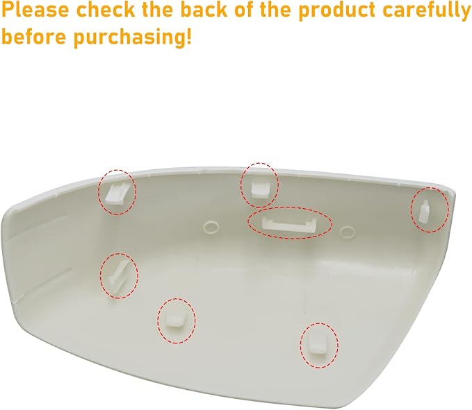 Moonlinks Compatible with Nissan Sentra 2013 2014 2015 2016 2017 2018 2019 Right Side Mirror Cover Replacement, White Primer Right Passenger Side Door Rearview Mirror Cap Trim