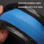 for Steering Wheel Cover Fusion Carbon Fiber Premium Leather Non-Slip, Breathable, Trendy Car Accessories with Car Logo,for Accessories (New-New)