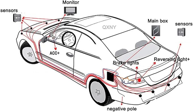 Backup Parktronic System Car Auto Vehicle Reverse with 8 Parking Sensors kit Distance Detection LCD Distance Display Sound Wa