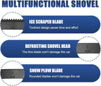 3 in 1 Snow Brush and Ice Scrapers for Car Windshield, 28" No-Scratch Automotive Window Cleaning Scraper with Ergonomic Grip, Detachable Winter Snow Removal Tool for Most Sedans(Blue)