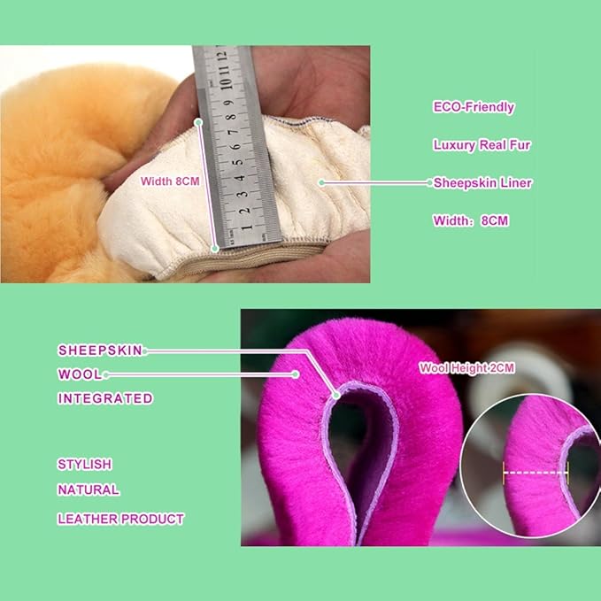 Fluffy Fur Wool Sheepskin car Steering Wheel Cover, Fuzzy Protector for Universal Steering Wheel 15inch, Anti-Slip,Comforting