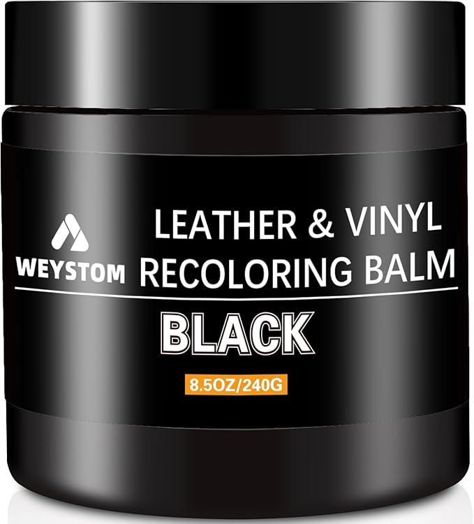 Leather Recoloring Balm - Black Leather Repair Kit for Furniture, Dye, Recolor, Renew, Repair & Restore Aged, Faded, Cracked,