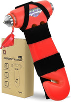 Car Safety Hammer for Lady, Red 3-in-1 Emergency Escape Tool with Window Breaker and Seat Belt Cutter, Safety Emergency Car E