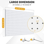 Peg Board, 2 Pack Metal Pegboard Panels White Pegboards Wall Organizer with Frame Large Heavy Duty Peg Board with Hooks for W