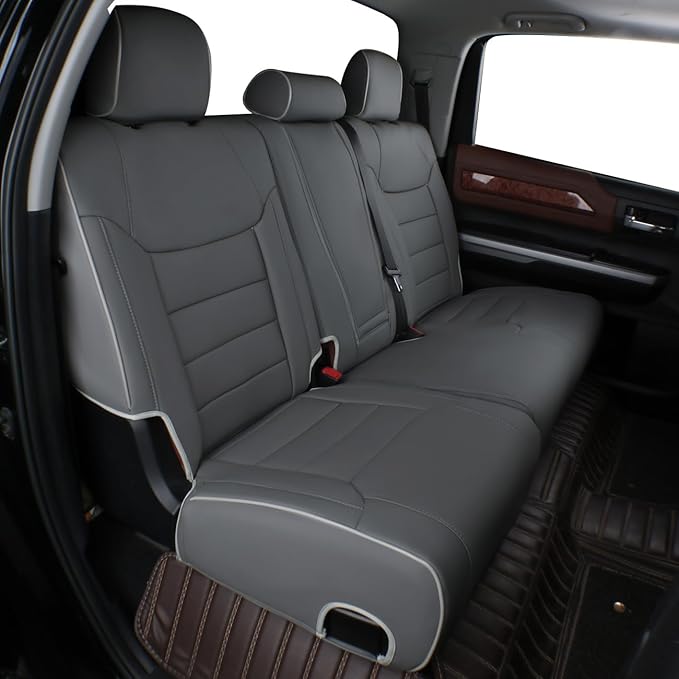 EKR Custom Fit Tacoma Rear Car Seat Covers for Select Toyota Tacoma 2016 2017 2018 2019 2020 2021 2022 2023 Double Cab/Crew C