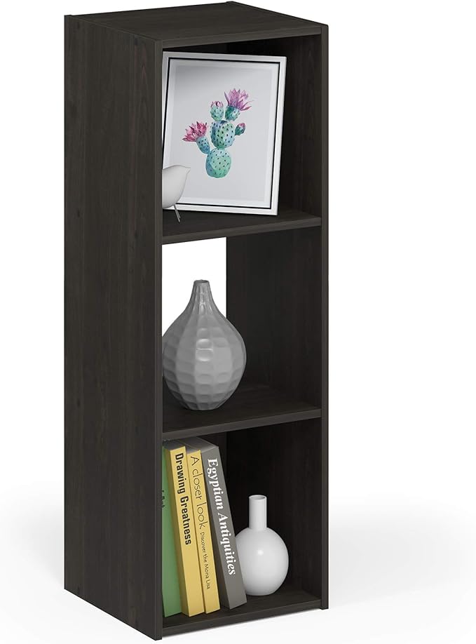 Furinno Pelli Cubic Storage Cabinet, 3x1, Espresso