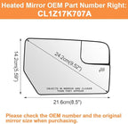 Senzeal Passenger Side Heated Mirror Glass Replacement for Ford Expedition 2012-2017 Lincoln Navigator 2012-2014 Blind Spot Mirror Glass CL1Z17K707A (Right Side)