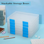 PerKoop 6 Pcs Clear Paper Storage Box A4 Plastic File Box Document Paper Organizer Storage Board Game Project Cases Container