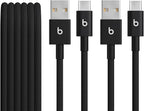 Beats USB-A to USB-C Woven Cable 2 Pack Fast Charging Durable/Tangle-Free Compatible Charger for Apple & Android Devices (1.5