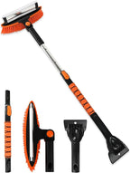 41" Extendable Ice Scrapers for Car Windshield 2-in-1 Snow Brush for Car Snow Scraper for Car Snow Scraper and Drush with Ergonomic Foam Grip for Cars, Trucks, SUVs with 360� Pivoting Brush Head