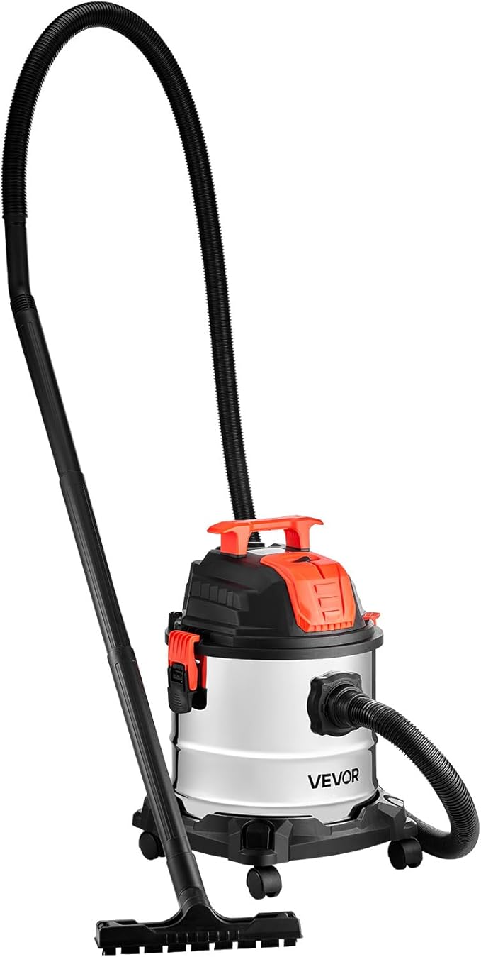 VEVOR Shop Vac, 5.8 Gallon Wet Dry Shop Vacuum, 4 Peak HP with One-Button Self-Cleaning, Dual-Filter, 900W Input Power, 1.25i