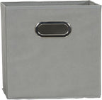 Household Essentials Fabric Storage Bins 6 Piece Set, Strong Poly-Woven Fabric, Sturdy Chipboard Sides, Grommet Front Handle,