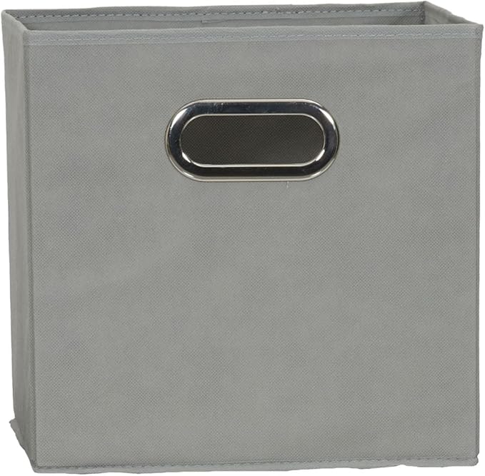 Household Essentials Fabric Storage Bins 6 Piece Set, Strong Poly-Woven Fabric, Sturdy Chipboard Sides, Grommet Front Handle,