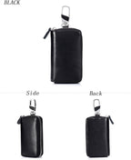 Large Leather Key Case Wallet with 12 Hooks & 1 Keychain/Ring for Men or Women