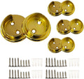 QCAA Heavy Duty Solid Metal Closet Rod Socket Set, 1-3/8'', Polish Brass, 4 Pair, Made In Taiwan