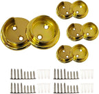 QCAA Heavy Duty Solid Metal Closet Rod Socket Set, 1-3/8'', Polish Brass, 4 Pair, Made In Taiwan