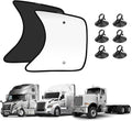KUST 23''×21.6'' Side Window Sun Shade for Semi Truck, RV Semi Truck,Volvo VNL,International Trucks, Freightliner Black&Silver Side Window Shade, Sunshade with Suction Cup, Glare Sun UV Rays 2PCS