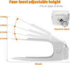 LEIMO Shoe Slots Organizer, 20-PACK Adjustable Shoe Stacker, Double Layer Stack Shoe Holder Space Saver, White Shoe Stacker f