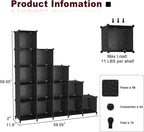 UNKU Cube Storage Organizer, 16 Cube Closet Organizer Storage Shelves, DIY Stackable Bookcase, Clothes Organizer Shelf for Cl