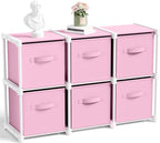 6 Cube Storage Organizer with Shelf Back to School Boxes 11 Inch Toy Storage Bins Closet Organizers Drawers Fabric Dresser fo