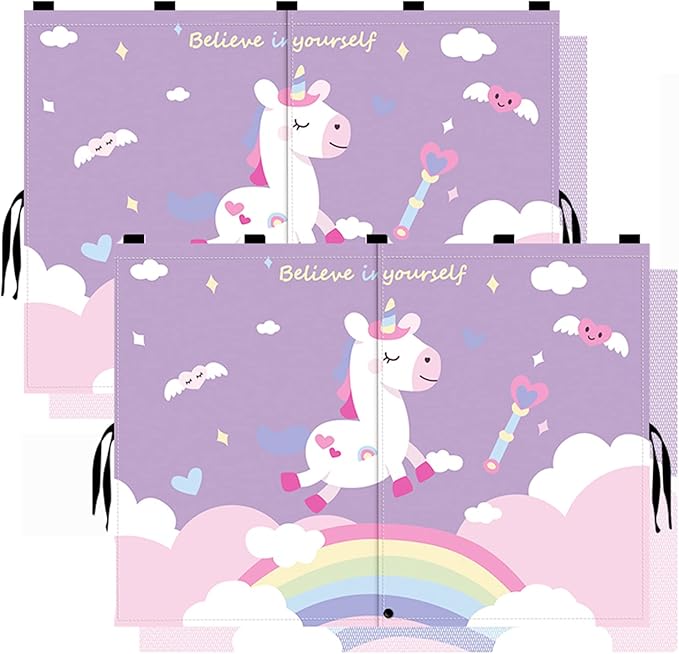 Car Sun Shade for Baby - EOHMAK Car Side Window Sun Shade Cover Upgrade Double Opening Car Interior Curtain Sun Blocker Blind (Unicorn, 2 Pack)