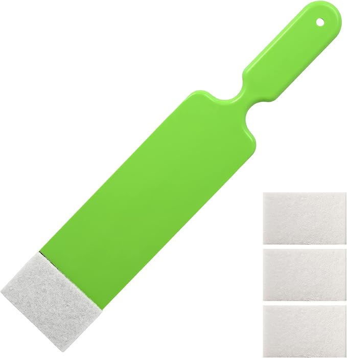 NEWISHTOOL Long Reach Auto Bulldozer Squeegee, Mini Paddle Scrubber for Window Tint Film Installing and Vehicle Windshield/Rear Window Glass Cleaning, 1 PC Bulldozer Tint Tool and 3 PCS Scrub Pads