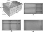 Clear Acrylic Velvet Jewelry Organizer with 3 Drawers, Stackable Display Storage Earrings Necklace Rings Bracelets Box Holder