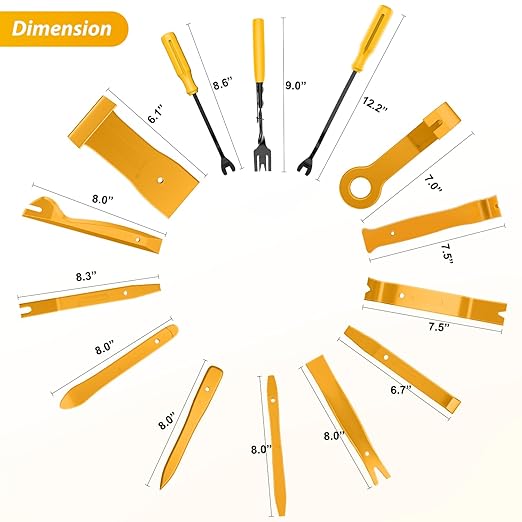 GOOACC 200Pcs Trim Removal Tool, Auto Push Pin Bumper Retainer Clip Set Fastener Terminal Remover Tool Adhesive Cable Clips R