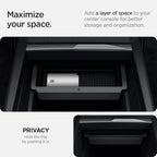 Spigen Center Console Organizer for Tesla Model Y Juniper (Only Premium & Performance 2026) and Model 3 Highland (Standard, Premium & Performance 2024/25/26) with Smooth Slide Technology - [Sliding]