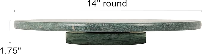 Creative Co-Op Round Marble Lazy Susan, Green