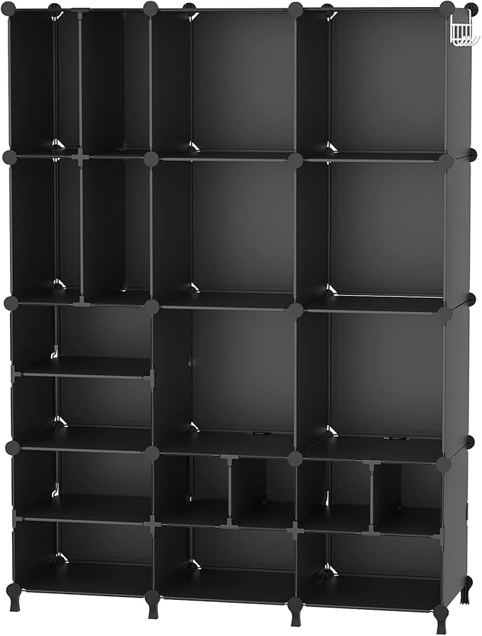 AWTATOS Cube Storage Closet Organizer Storage 12 Cube Shelves, Large and Small Cubes, DIY Portable Closet Clothes Storage She