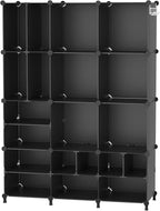 AWTATOS Cube Storage Closet Organizer Storage 12 Cube Shelves, Large and Small Cubes, DIY Portable Closet Clothes Storage She