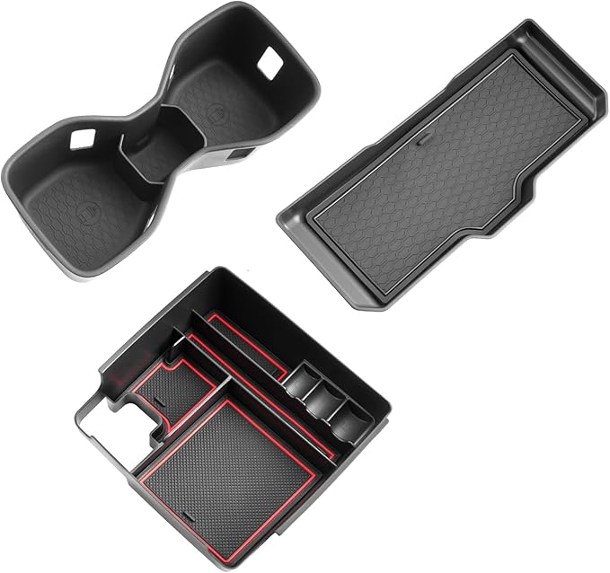 SHAOHAO 3 Pcs for 2025 2026 Nissan Frontier Center Console Organizer for 2022-2025 2026 Nissan Frontier Accessories (S/SV/Pro-X/Pro-4X/SL) Middle Console Tray & Cup Holder Space Expand Storage Box