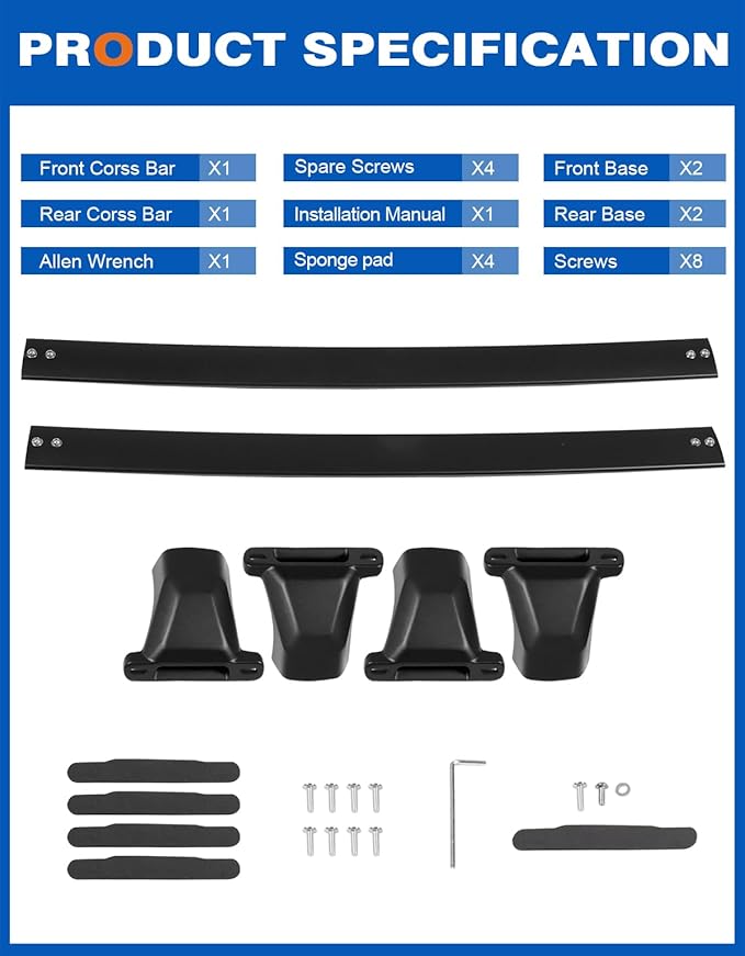 300lb Roof Rack Cross Bars Compatible with Jeep Grand Cherokee L 2021-2026 and 2022-2026 Grand Cherokee WL, Heavy Duty Aluminum Crossbar Racks Roof Rail Rooftop Luggage Canoe