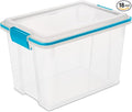 Sterilite 18-Pack Gasket Box, Weather-Resistant Storage Bins with Latching Lids, 20 Quart - Heavy-Duty Organizing Containers 