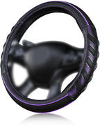 Flying Banner car Steering Wheel Cover Faux Leather Massage Universal fit 3D Honeycomb Hole Anti-Slip Sporty 15 Inches (Purpl