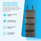 YNR Over Door Storage with 4 Pockets, Strong and Durable Hanging Wardrobe Organiser, Practical and Spacious, Hanging Storage 