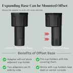 Swigzy Car Cup Holder Expander (Long Base) - Adjustable Expandable Insert Extender, Automotive Adapter Holds Hydro-Flask, Yet