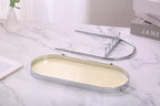 Shinpuru Metal Jewelry Organizer Stand & Key Holder Tray with Acrylic Base, Key Stand and Jewelry Tray with 5 Hooks, Perfect 