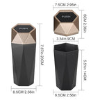 Car Trash Can Bin,Small Garbage Can with Lid,Automotive Cup Holder Mini Cars Trashcan,Portable Cute Cars Door Trash Cans,Women Car Dustbin (2Pcs, Gold)