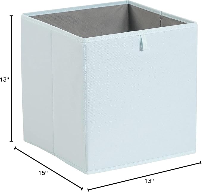 Amazon Basics Collapsible Cube Organizer Bins, Closet Storage Baskets for Shelves with Secure Pull Handle, Foldable Space-Sav