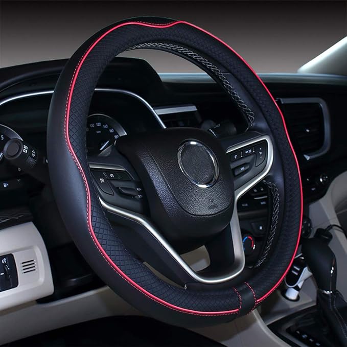 Mayco Bell 2019 New Microfiber Leather Car Extra Large Steering Wheel Cover for Big Trucks (17'', Red)