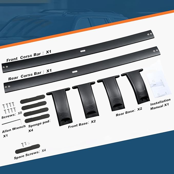 Heavy Duty 220lb Roof Rack Cross Bars Fit for GMC Yukon & Yukon XL, Chevy Suburban & Tahoe 2015-2020, Cadillac Escalade & Escalade ESV, Chevrolet Aluminum Crossbar Rooftop Cargo Carrier