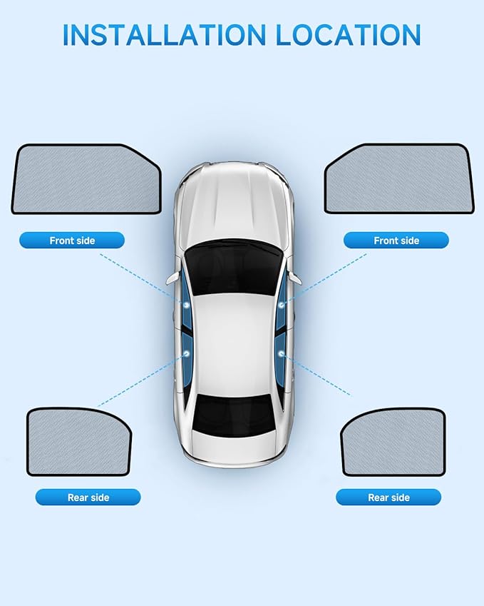 Car Window Shades for Ford-Escaper(2020-2025),4 Pack Car Window Cover for Baby Sun Shade Blocker Breathable Mesh,Reduce UV Rays & Heat Insulation Privacy Protection for Camping, Travel, Sleep