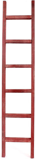 BARNWOODUSA Rustic Decorative Ladder - 100% Upcycled Wood (72" x 12" x 1.5", Rustic Red)