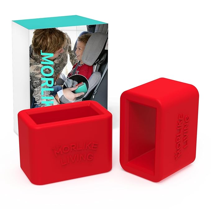 Morlike Silicone Belt Buckle Seatbelt Holder (RED)