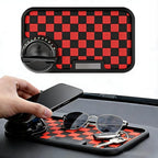 Multifunctional Car Anti-Slip Dashboard Mat with 360° Rotating Phone Holder & Hidden Parking Number Plate, Universal Anti Sli