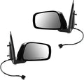 TRQ 2 Piece Driver and Passenger Side Mirror Assembly Set Electric Adjustment Heated Memory Black Compatible with 2005-2012 N