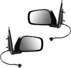 TRQ 2 Piece Driver and Passenger Side Mirror Assembly Set Electric Adjustment Heated Memory Black Compatible with 2005-2012 N
