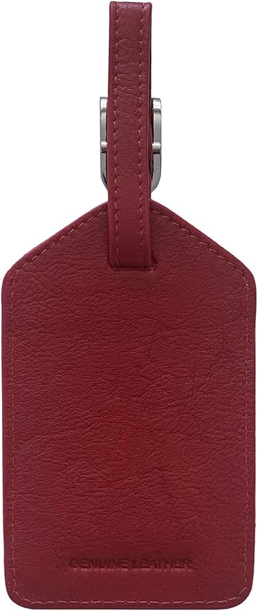 Personalized Monogrammed Leather Luggage Tags - 2 Pack